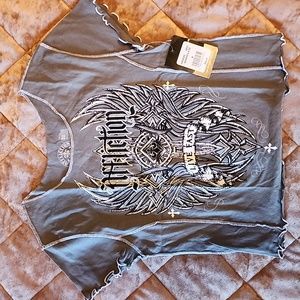 Ladies Affliction crop top NWT